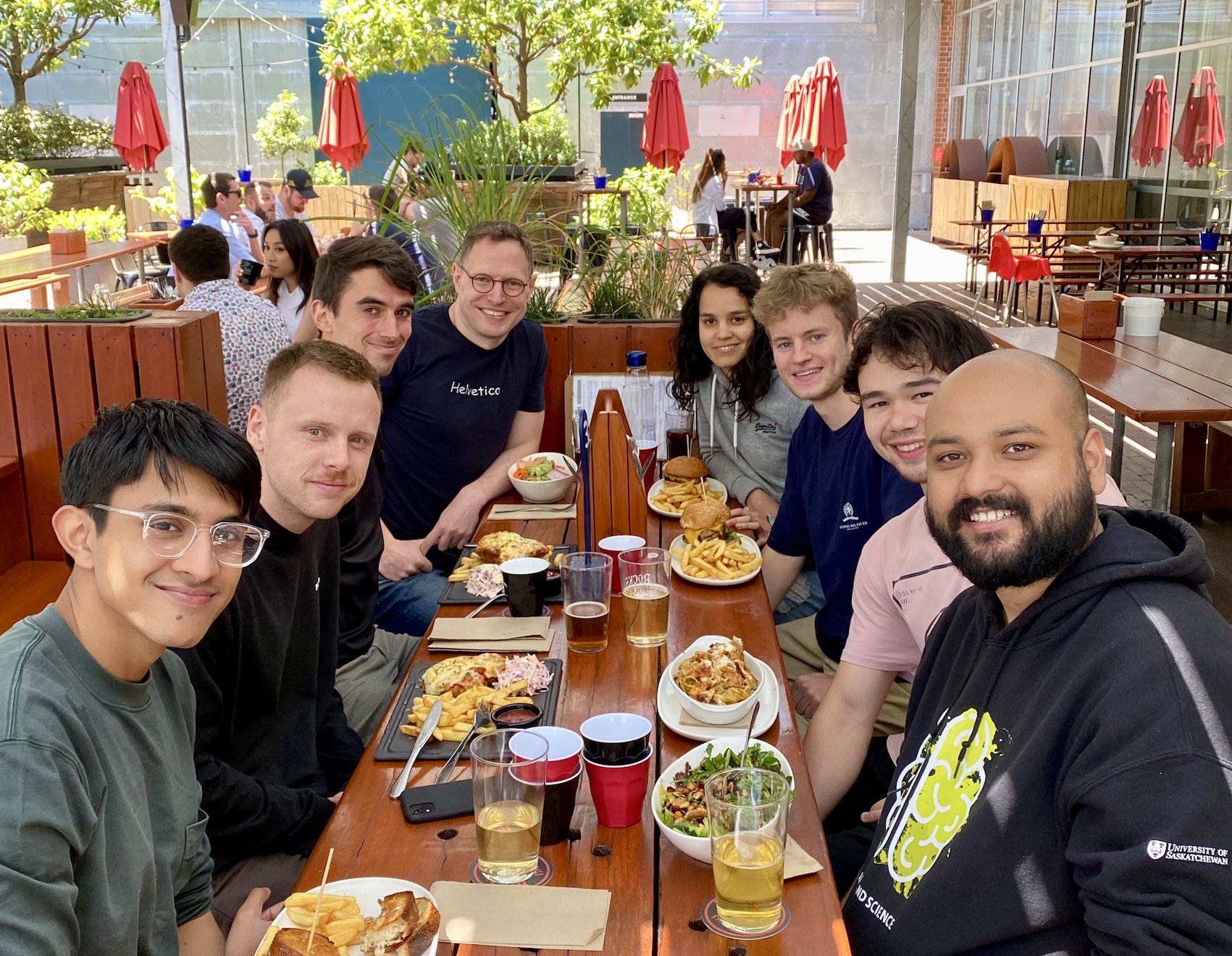 Group lunch (2022): Dev, Daniel, Ryan, Ivan, Vanessa, Ben, Jacob, Adesh (missing: Rokon)